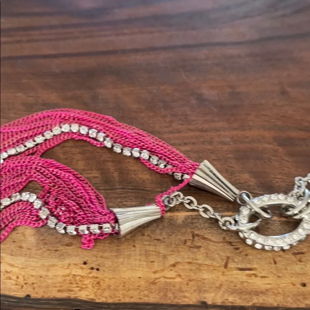 3x$25 ❤️ New York &Co Pink Tassel Chain Necklace ❤️ - Picture 5 of 11